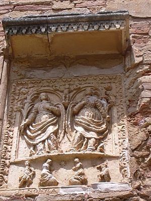 Alquézar - relieve en la subida a la Colegiata