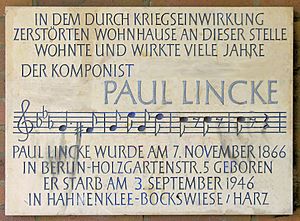 Gedenktafel Oranienstr 64 Paul Lincke