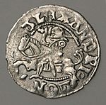 Half-Groschen of Aleksandras Jogailaitis with Vytis (Waykimas), minted in 1495–1506