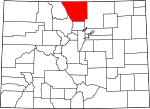 State map highlighting Larimer County