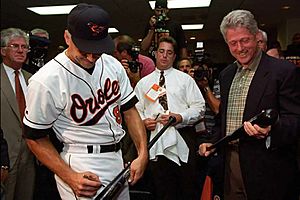 President Bill Clinton with Cal Ripken Jr