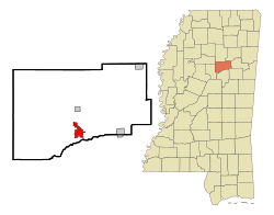 Location of Eupora, Mississippi