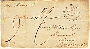 1847 prestamp cover Adelaide to England