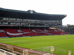 Arsenal Stadium interior Clock End