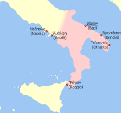 Location of Catepanate of Italy