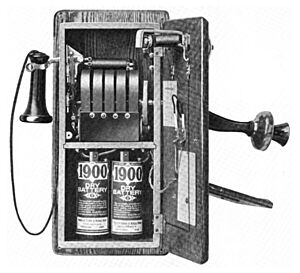 Magneto wall telephone 1917 open