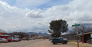 Arivaca, facing west down Main Street, 2015