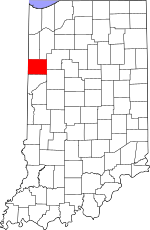 Map of Indiana highlighting Benton County