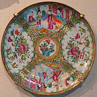 Plate, China, 1840-1900, Rose medallion pattern porcelain - Portland Museum of Art - Portland, Maine - DSC04117