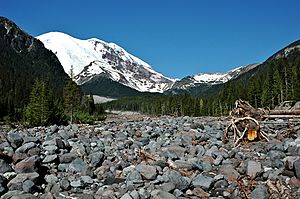 White River dry gravel bed