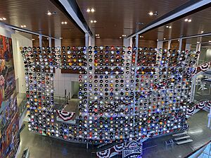 CFB HOF helmet wall