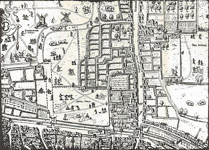 Copperplate map Moorfields