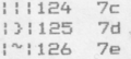 Dot printer ASCII0x7C+