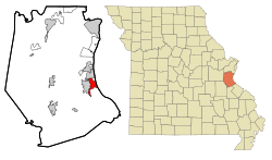 Location of Crystal City, Missouri