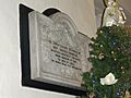 Memorial to Rev Samuel Thompson interior of Rivington Chapel