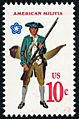 Military Uniforms American Militia 10c 1975 issue U.S. stamp