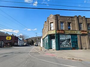 Main Street in Parksville in March 2024.