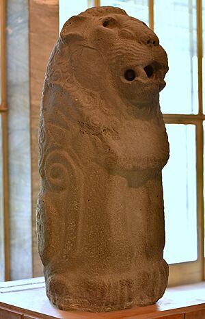 Statue of a standing lion from Eridu, Iraq, c. mid-3rd millennium BCE. Iraq Museum