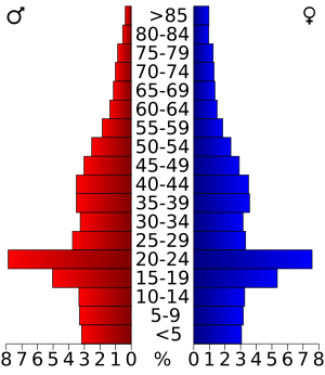 USA DeKalb County, Illinois age pyramid