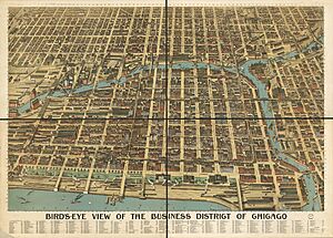 1898 Bird's Eye View of Chicago