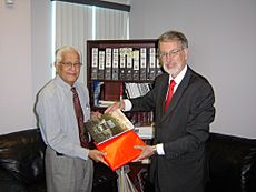 Basdeo Panday with Mikko Pyhälä (Ambassador of Finland)