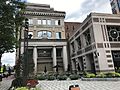 Forbes and Wallace memorial facade at Monarch Place, Springfield, Massachusetts