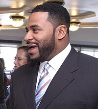 Jerome Bettis at Health event, May 2005, cropped