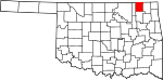 State map highlighting Nowata County