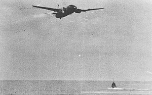 Mitsubishi G4M attacking USS Lexington (CV-2) on 20 February 1942.jpg