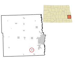 Location of Davenport, North Dakota