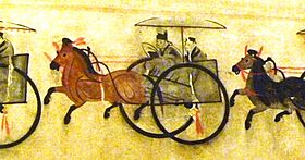 Powerful landlord in chariot. Eastern Han 25-220 CE. Anping, Hebei