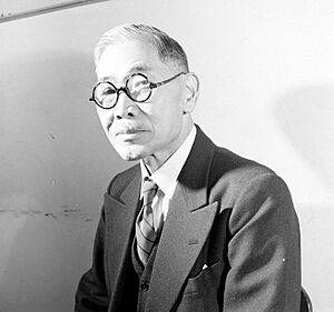 Shigenori Tōgō at the Ichigaya courthouse, during the International Military Tribunal for the Far East