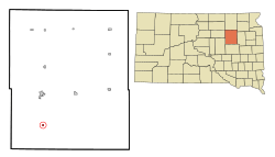 Location in Spink County and the state of South Dakota