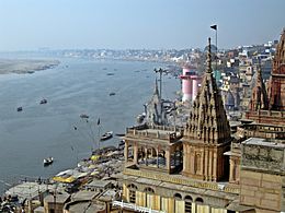 View of Ghats across the Ganges, Varanasi