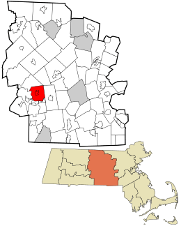 Location in Worcester County and the state of Massachusetts.