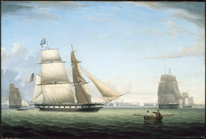 1863 BrigAntelopeInBostonHarbor byFitzHenryLane MFABoston