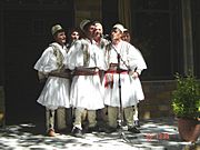 A traditional male folk group from Skrapar