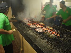 Grilling fish in Jimbaran