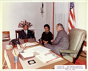 LBJ with Diosdado Macapagal