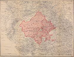 Map of Rajputana or Rajasthan 1920