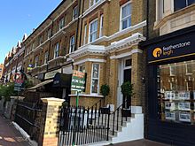 Mix of residential and commercial units on Lavender Hill, Battersea