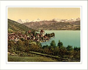 Oberhofen village Bernese Oberland Switzerland