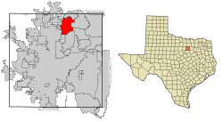 Location within Tarrant County and Texas