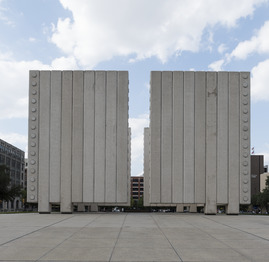 The John Fitzgerald Kennedy Memorial, a monument to U.S. President John Fitzgerald Kennedy in the West End Historic District of downtown Dallas, Texas LCCN2015631021