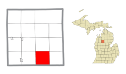 Location within Missaukee County and the state of Michigan