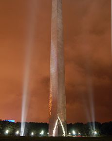 Gateway Arch illuminated at night