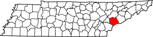 Map of Tennessee highlighting Blount County