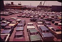 PARKING LOT AT FERRY DOCK ON STATEN ISLAND - NARA - 547928