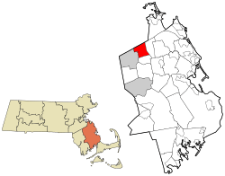 Location in Plymouth County in Massachusetts