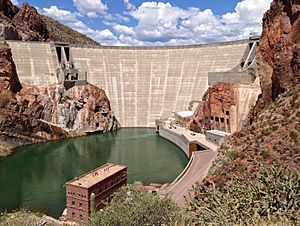 Roosevelt Dam seen from downstream